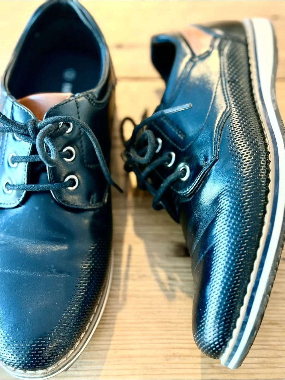 Bruno Marc Boys' Black Lace-Up Dress Shoes Boys Size 2